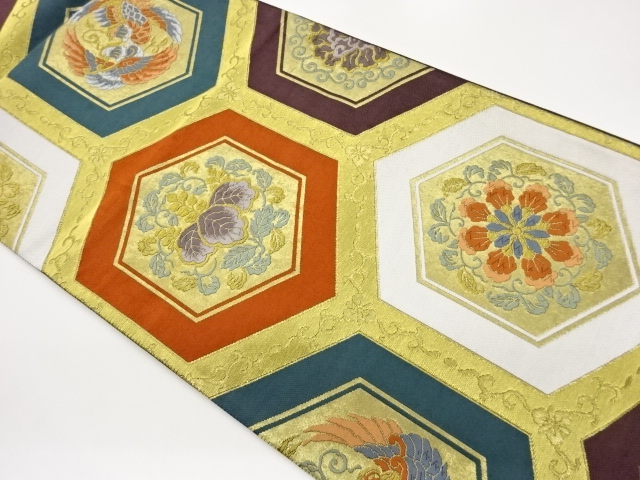 JAPANESE FUKURO OBI / WOVEN FLOWER CREST